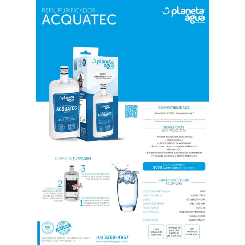Refil de Filtro Esmaltec em Salvador acquatec